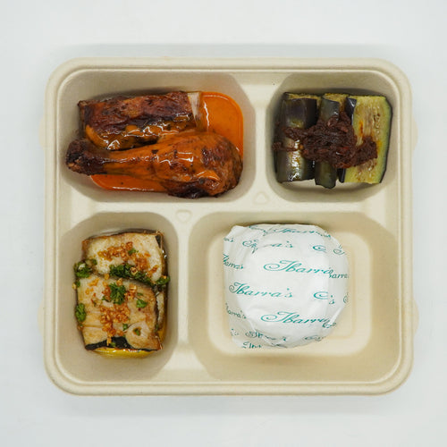 Bangus Ala Pobre, Chicken Ala Orange and Steamed Eggplant Rice
