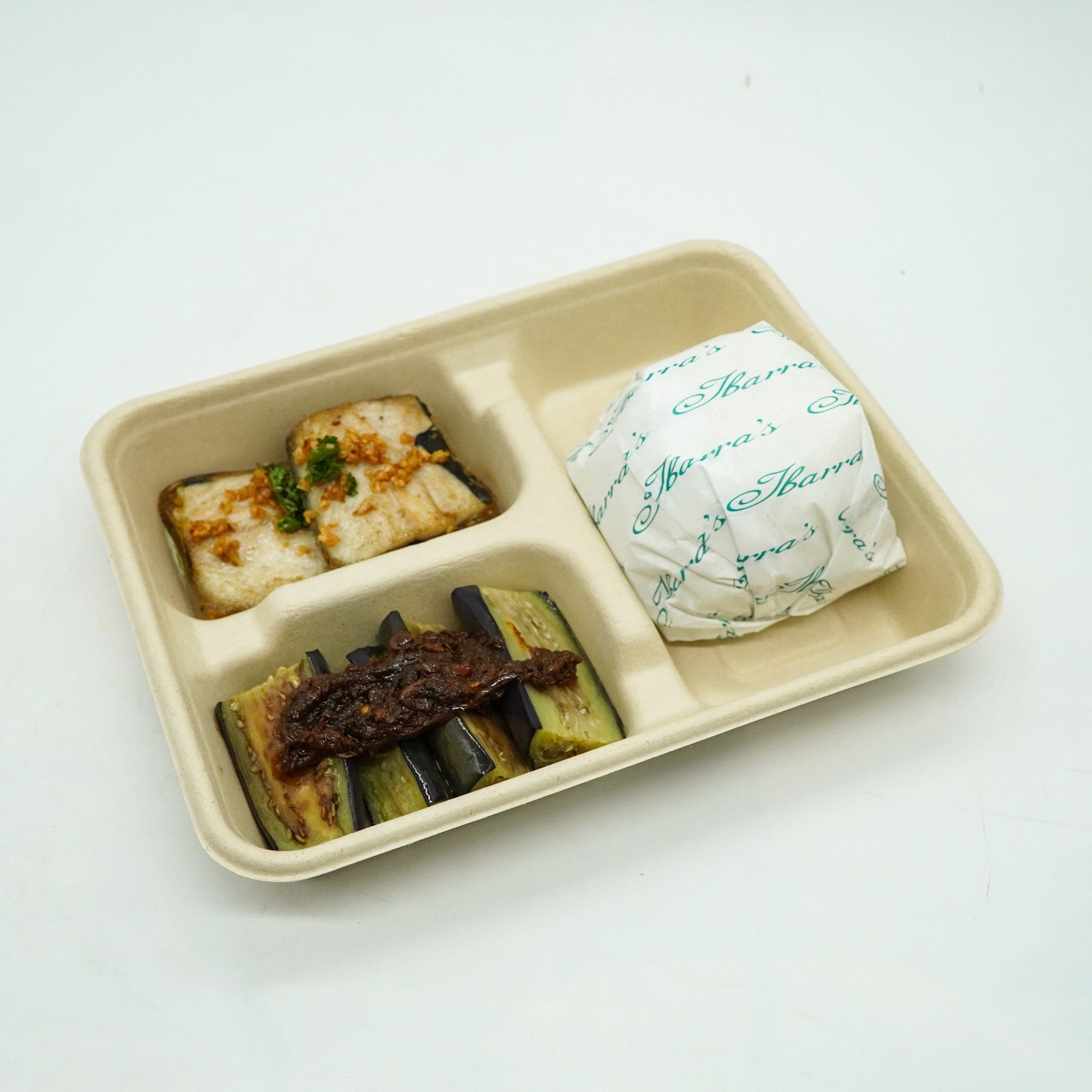 Bangus Ala Pobre and Steamed Eggplant Rice