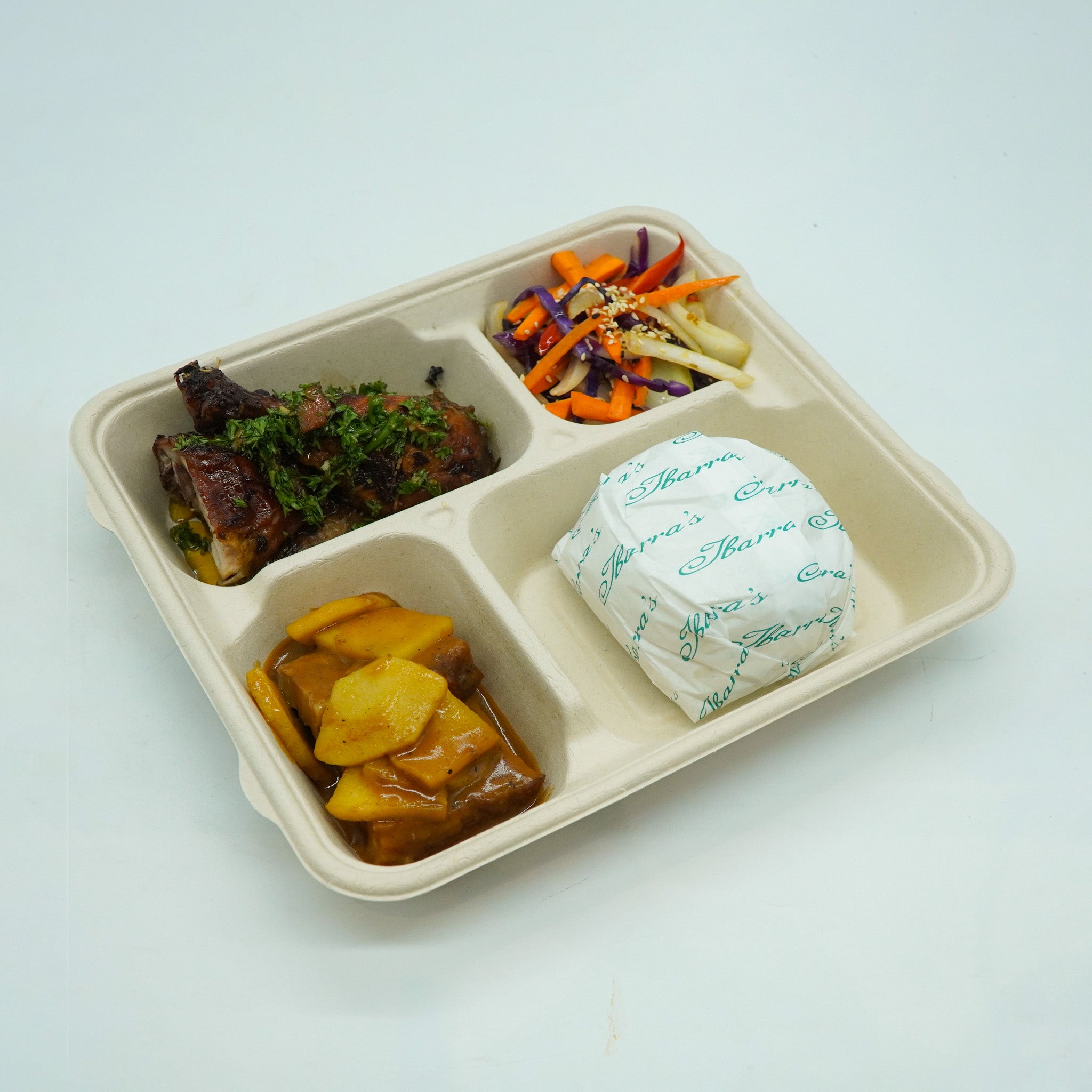Chimichurri Chicken, Apple Glazed Pork Belly, Yasai Itame and Rice