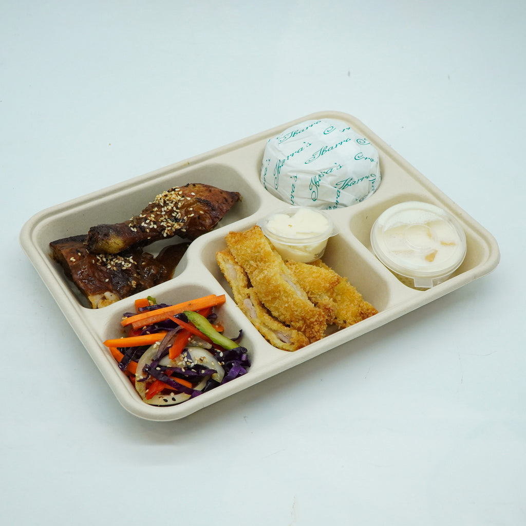 Pork Tonkatsu, Chicken Teriyaki, Yasai Itame, Mango Sago Rice