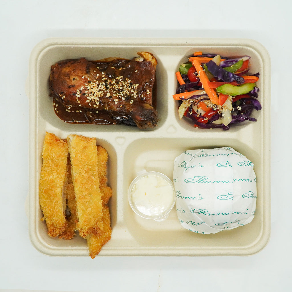 Pork Tonkatsu, Chicken Teriyaki and Yasai Itame Rice